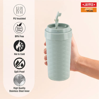 JAYPEE Luxip Sipper Pu Insulated Inner Stainless Steel  | 385ml | Pista Green |