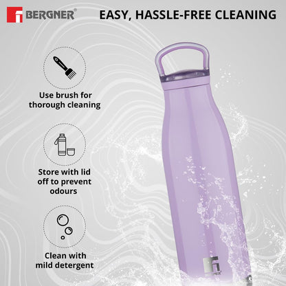 Bergner Walking Thermo Steel Bottle/Flask | 750 ml | Purple |