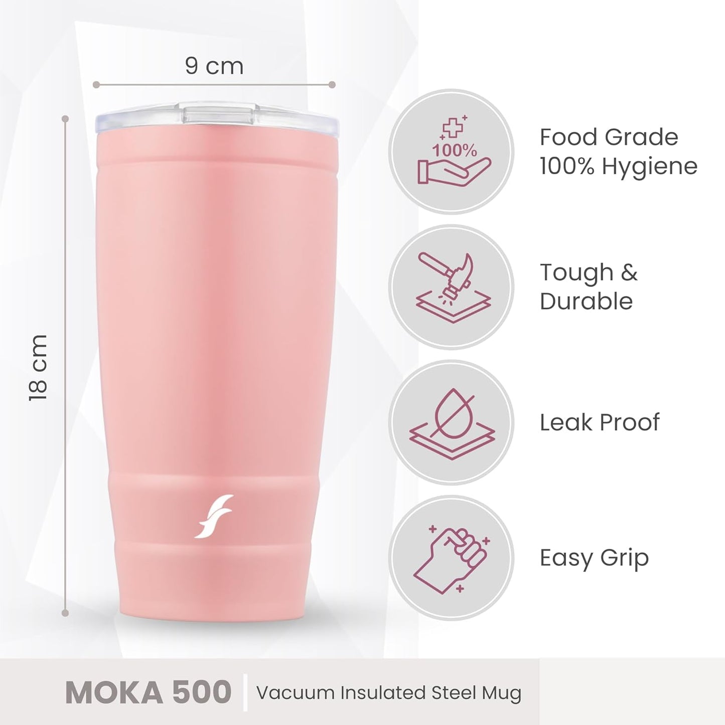 FLAIR Moka Vacuum Insulated Coffee Mug | 500ml | Hot & Cold 12 hrs