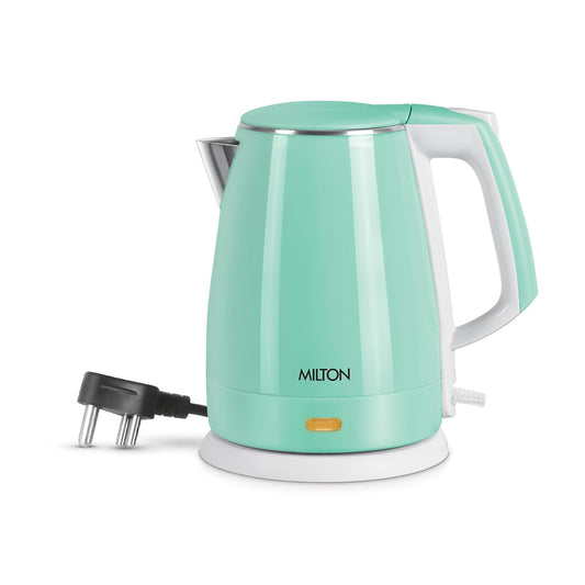 Milton Riga Electric 1.5 Stainless Steel Electric Kettle | Aqua Green | 1500 Watts |