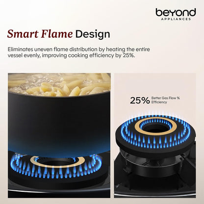Beyond Appliances Quantum Manual Ignition Gas Saver Stove | 5-Star Energy Rated | LPG & PNG Compatible with 10-Year Warranty |
