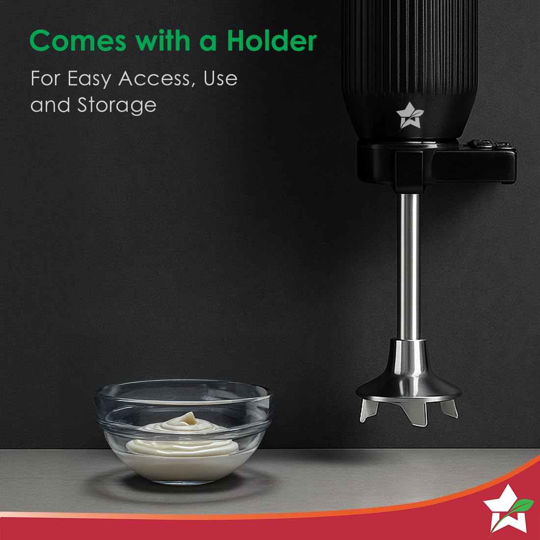 Wonderchef Primary Plus Hand Blender | 250W | 2 Years Warranty | Black | - Infinia Home and Kitchen