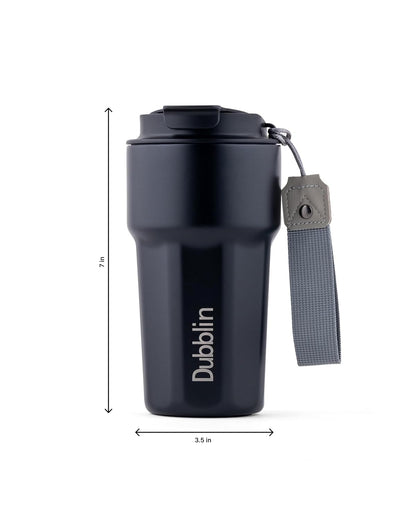 Dubblin Swing Stainless Steel Tea & Coffee Mug | Leak Proof | 500 ml | Black |