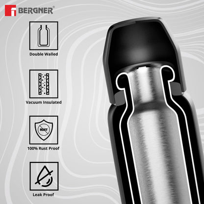 Buy Bergner Walking Vacuum Insulated Thermosteel Bottle/ Flask | 500 ml | Hydro |