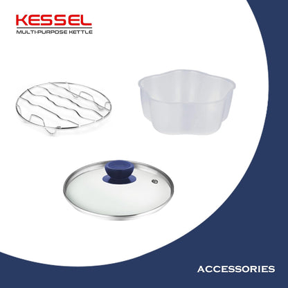 Pigeon Kessel Mutipurpose Stainless Steel Kettle | 1.5 Litre | Blue | 600 Watts | Heat Resistant |