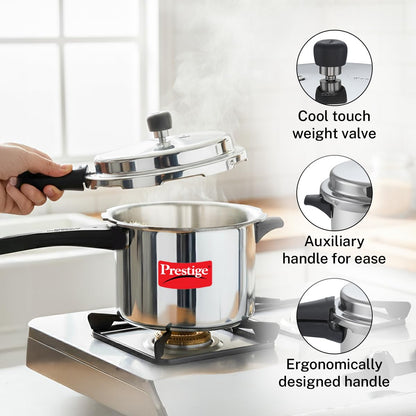 Prestige Popular Aluminium Pressure Cooker | 5 Litre | Light Weight |