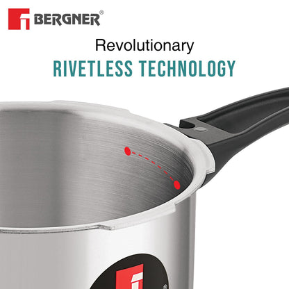 Bergner Tri-Max | 3 Litres |Triply Pressure Cooker | Outer Lid Cooker |