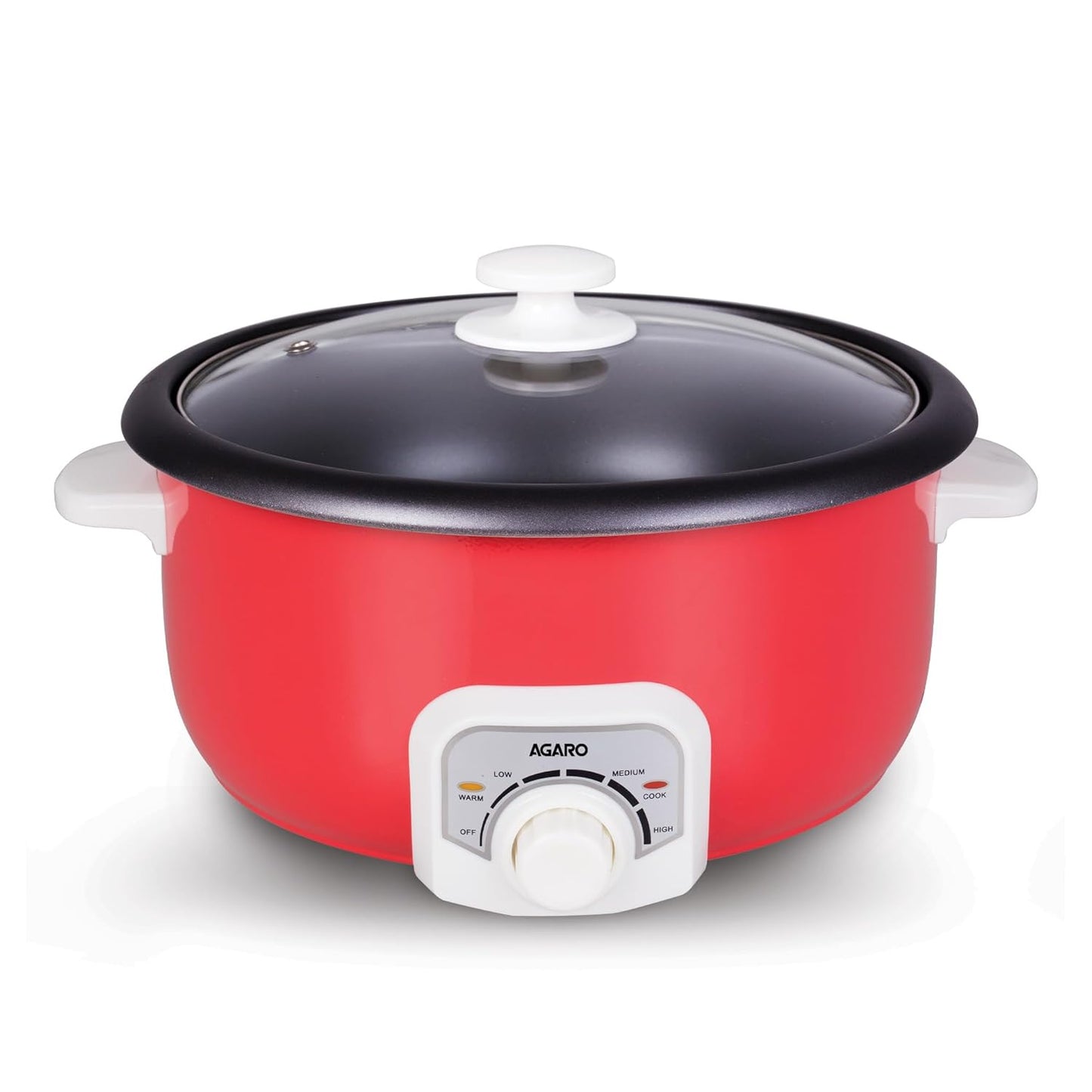 Agaro Regal Electric Multi Cooking Pot | 3L | Red | Adjustable Temperature | 1200W |