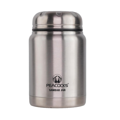 PE Birds-Peacocks Stainless Steel Food Jar | 350 ml | Hot & Cold Soup Container |