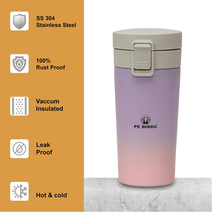 PE Birds Stainless Steel Sipper Cum Food Jar | Travel Mug | Coffee Mug |