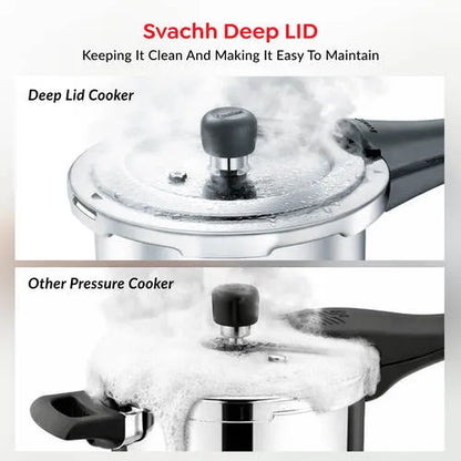 Prestige Svachh Popular Stainless Steel Pressure Cooker | 3 Litre | Spillage Control |