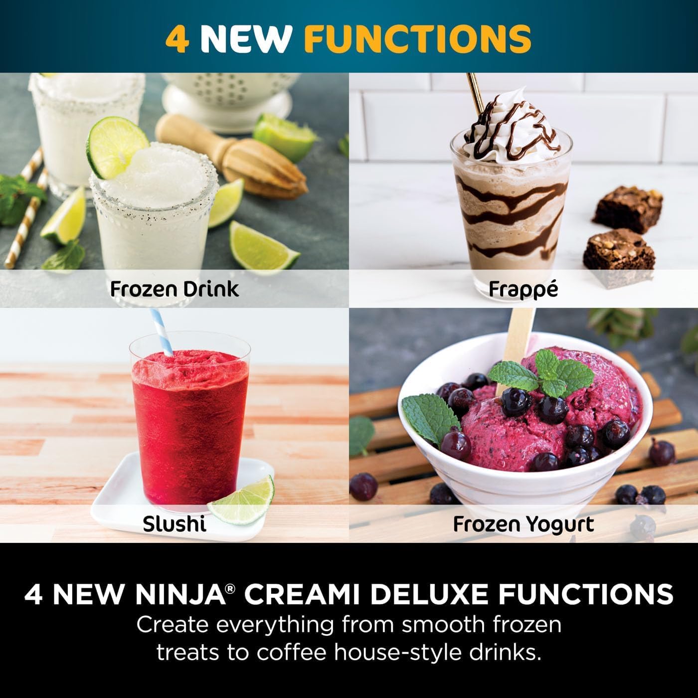 Ninja CREAMi Deluxe Ice Cream & Frozen Dessert Maker | Gelato, Sorbet & Milkshake Machine | 10 Functions |