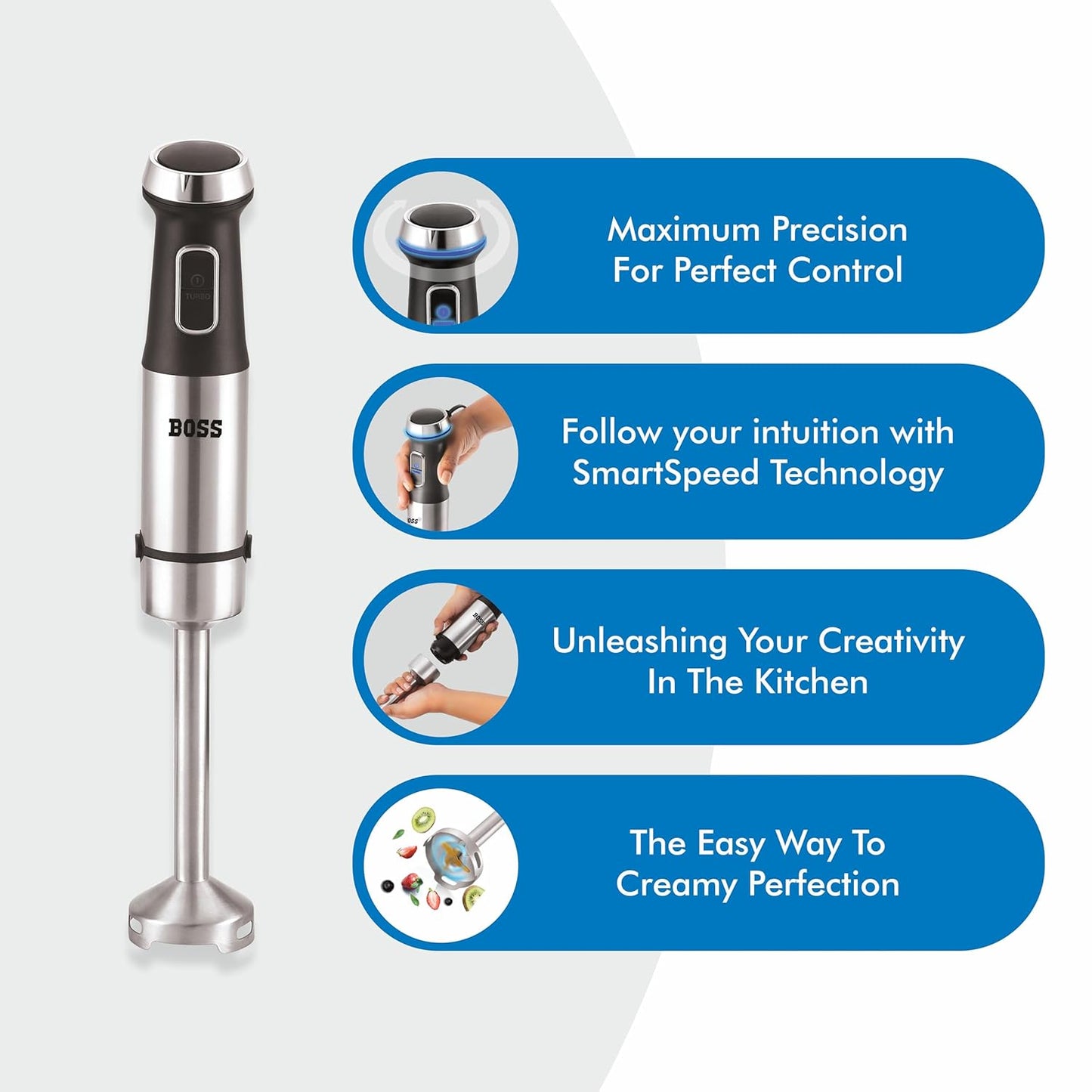 BOSS Stellar Hand Blender | 1200W |  Year Warranty| Black | - Infinia Home and Kitchen