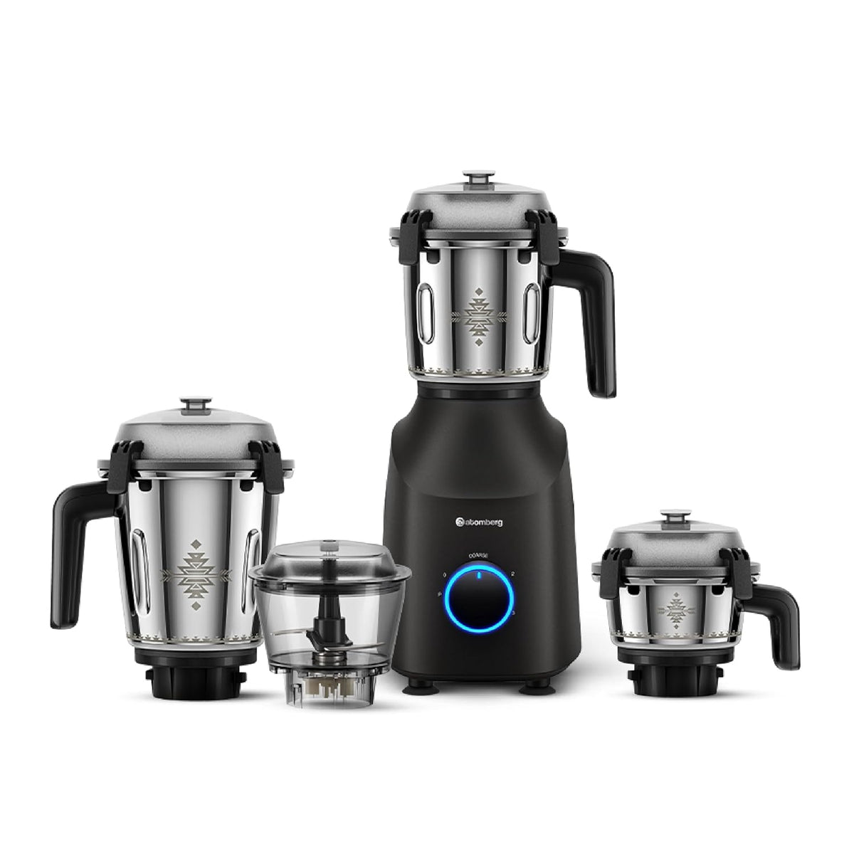 Atomberg Tavi Mixer Grinder | 4 Jars Including Chopper Jar | Unique Coarse Mode for Silbatta-Like Texture |