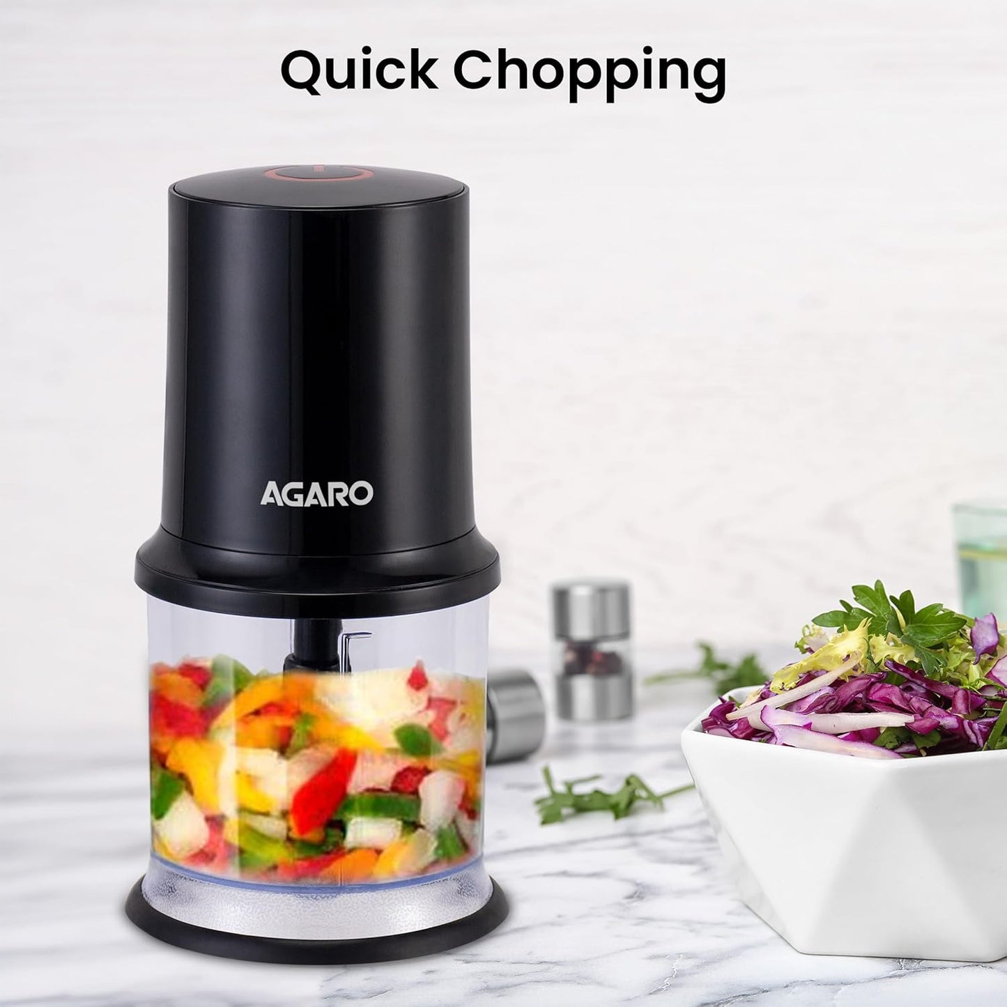 Buy Agaro Elegant Electric Chopper |500 ml | SS Blades | Black |