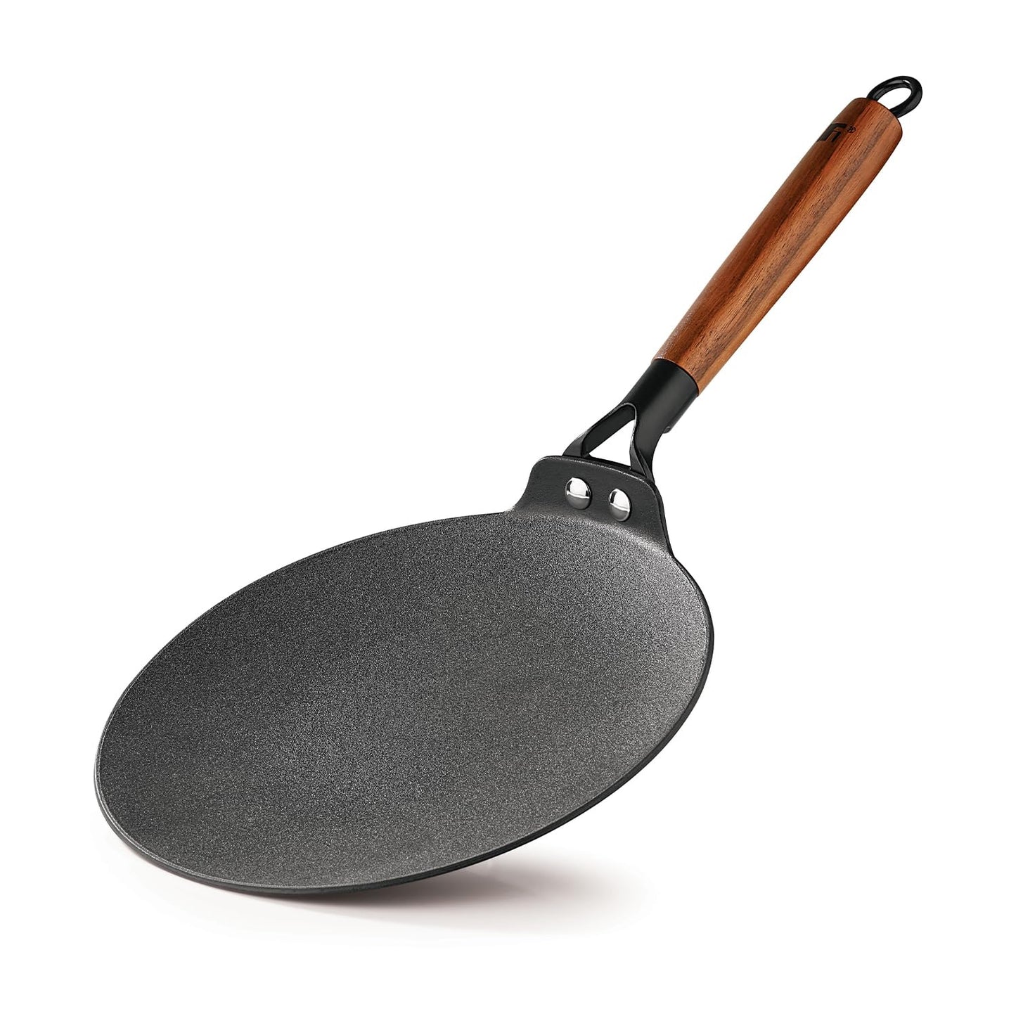 Bergner Odin Cast Iron roti Tawa with Wooden Coated Handle  | 22 cm | Lightweight |