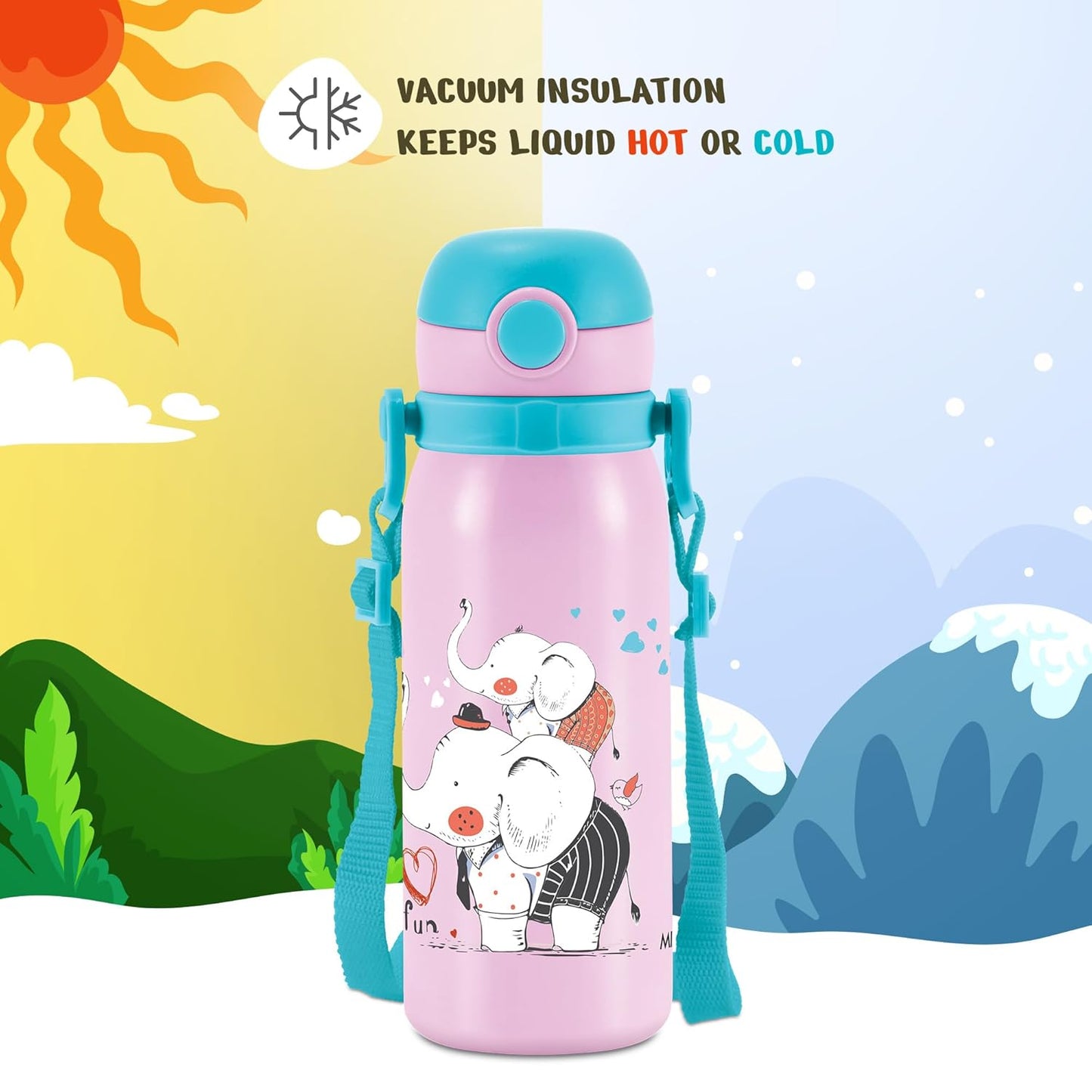 Milton Insulated Inner Stainless Steel Water Bottle | 450ml | Peach Purple |