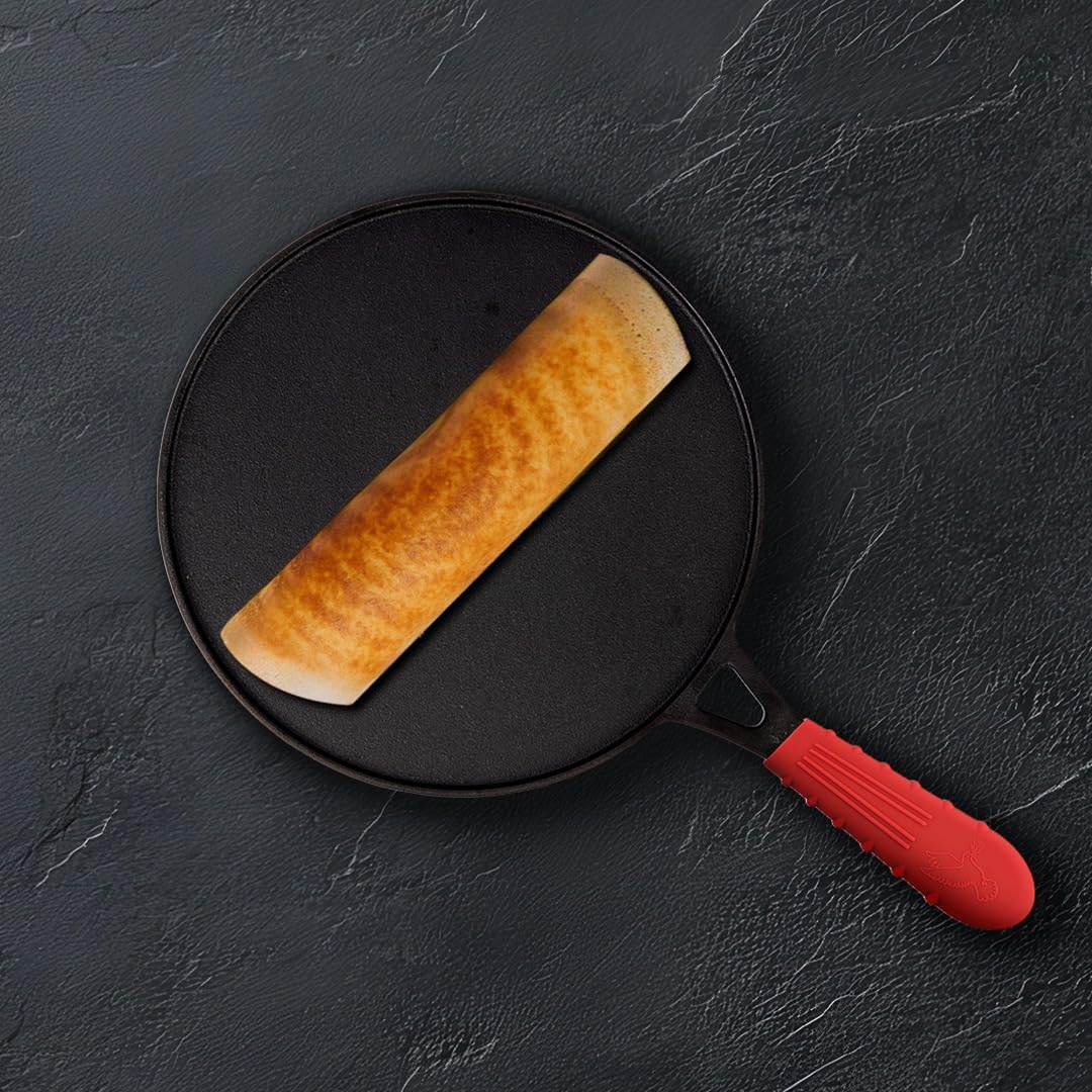 Pigeon Imperi Cast Iron Long Handle Tawa |  Pre-Seasoned with 100% Vegetable Oil | Naturally Non-Stick | Toxin Free |