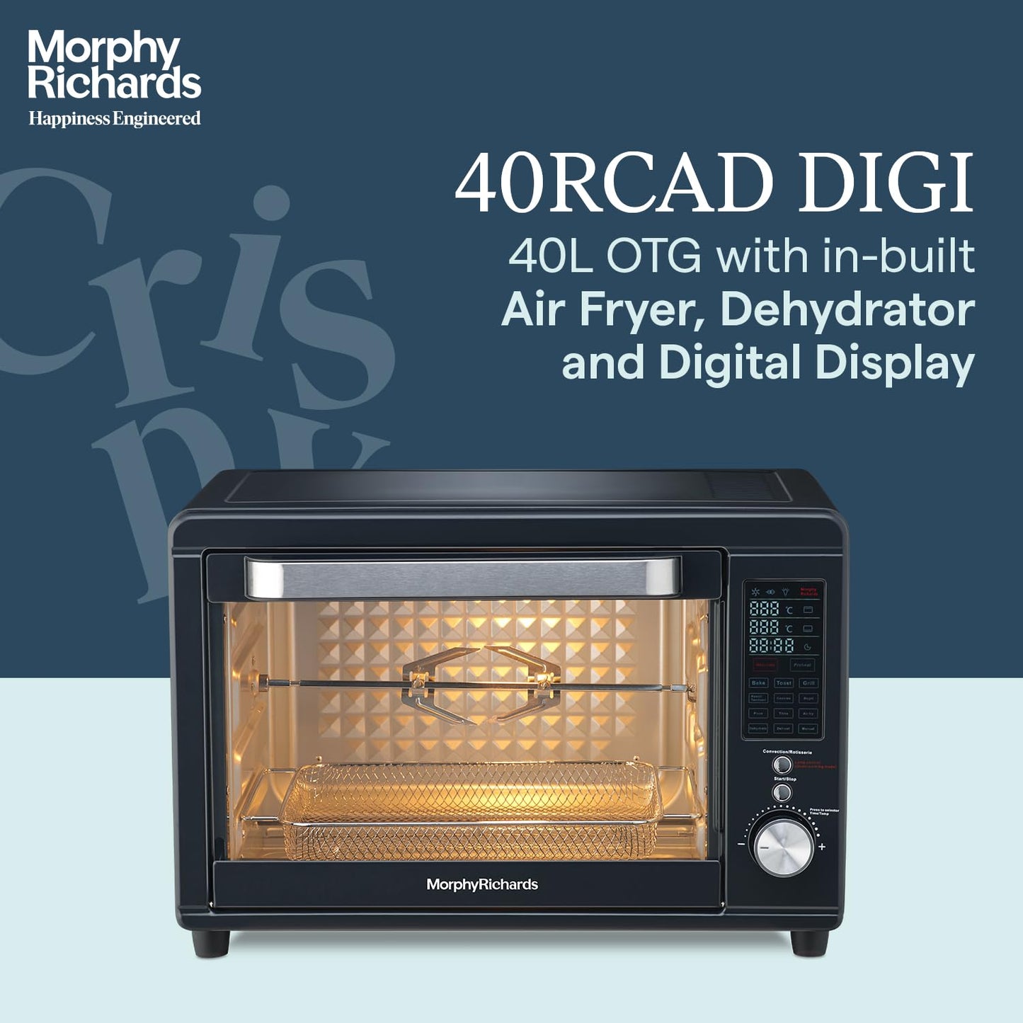 Morphy Richards Digital OTG, In-Built Air-Fryer & Dehydrator Function | 40 Litre | Black |