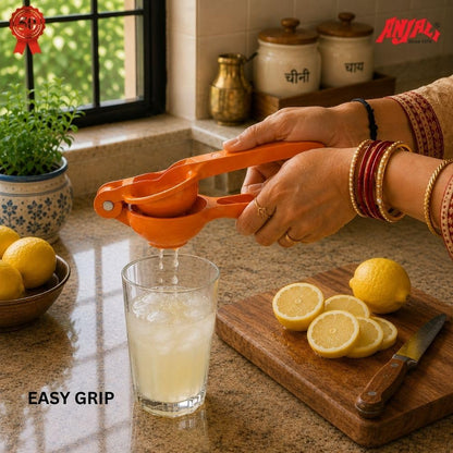 Anjali Large Lemon Squeezer | Brown | Seed and plup filter |