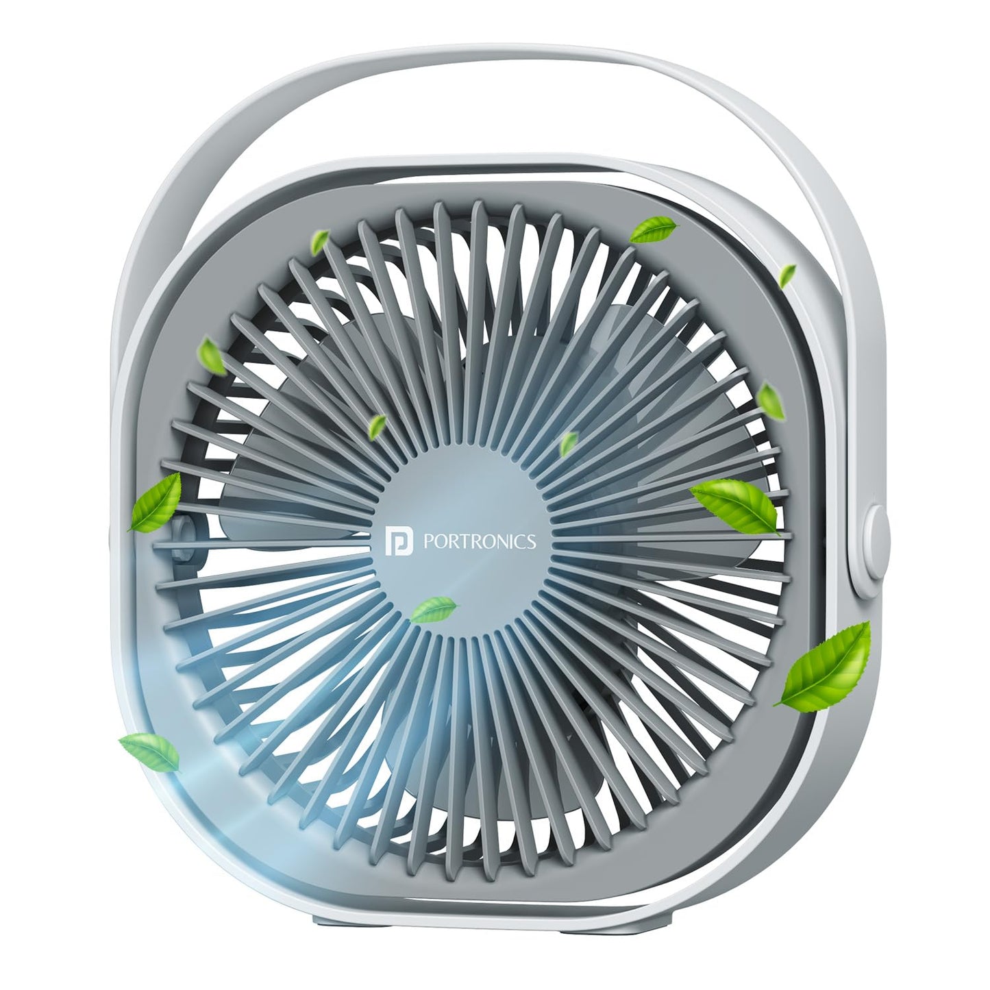 Portronics CoolCube Portable Desktop Fan | 360° Rotation | 3 Speed Modes |  Up to 3 Hour Playtime |