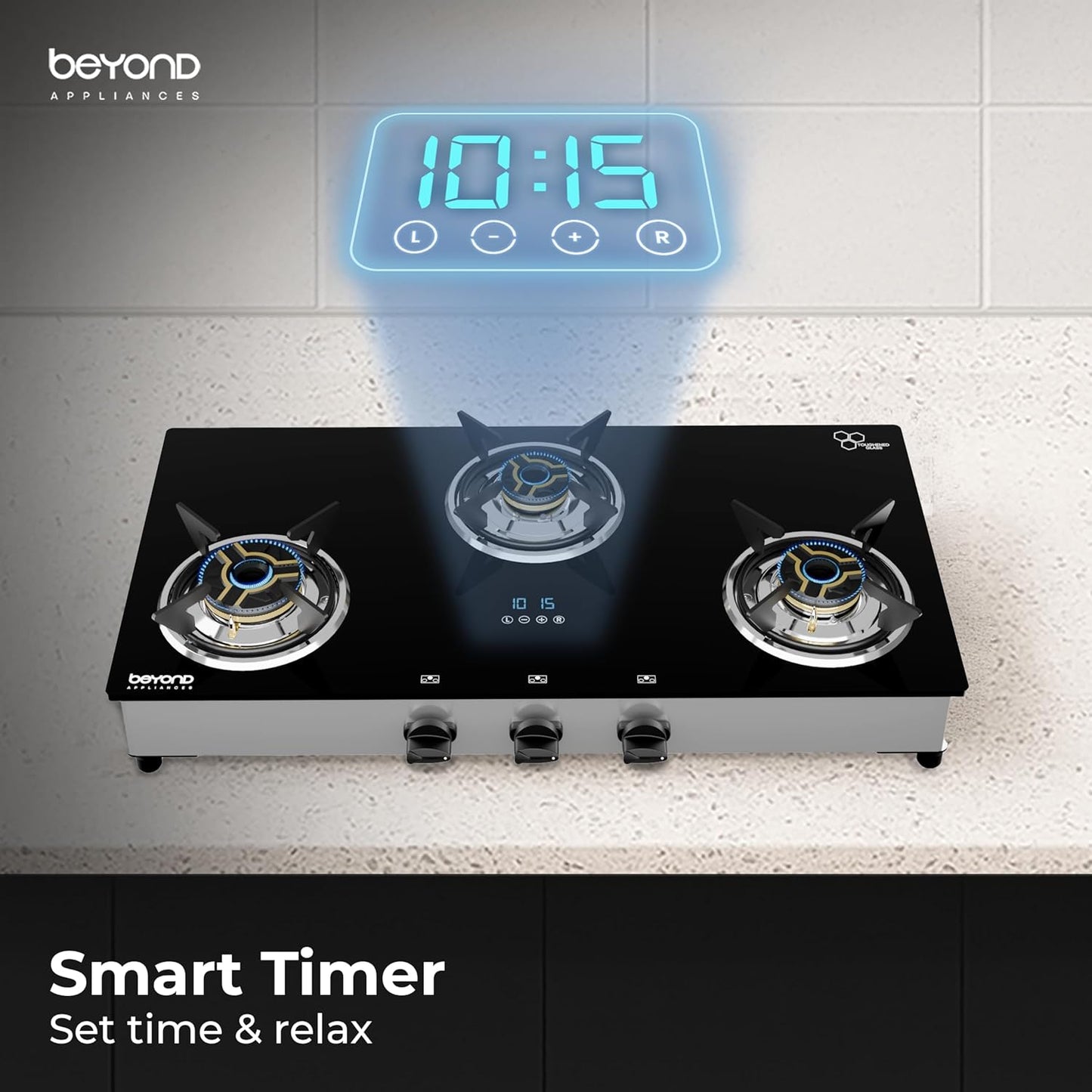Beyond Appliances Auriga 3-Burner  Auto Ignition | Digital Timer |