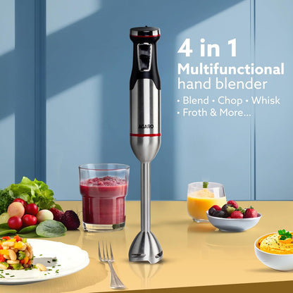 Agaro Royal Hand Blender & Chopper | 1000W | SS Blades | Black |