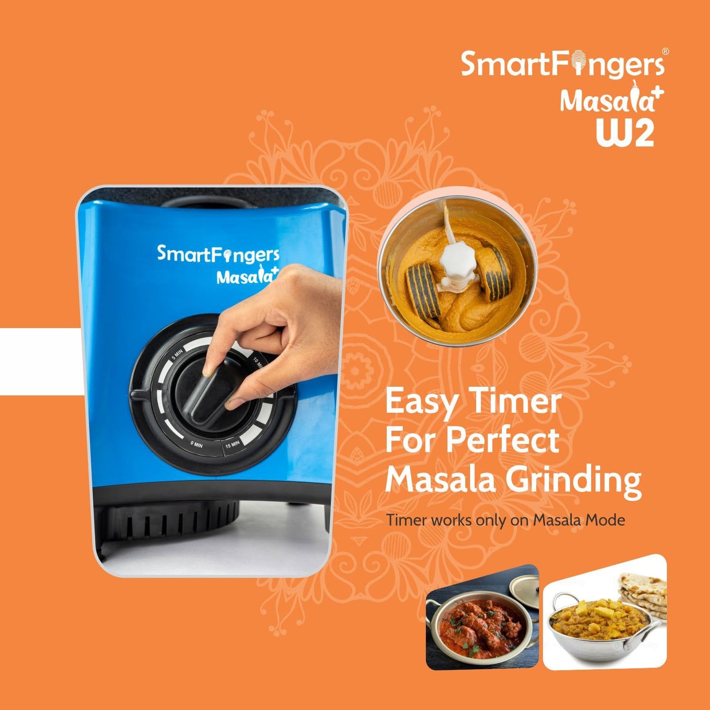 SmartFingers Comfort Plus  Wet Grinder | 1.25 Liter | Blue |