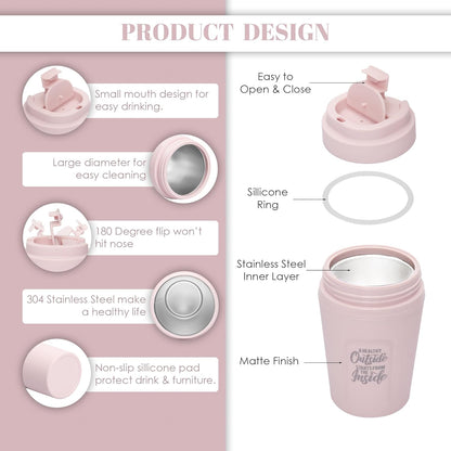 Jaypee Snap Sip Steel Insulated Coffee Mug | 350 ml | Spill Proof | Suitable for Any Beverage |