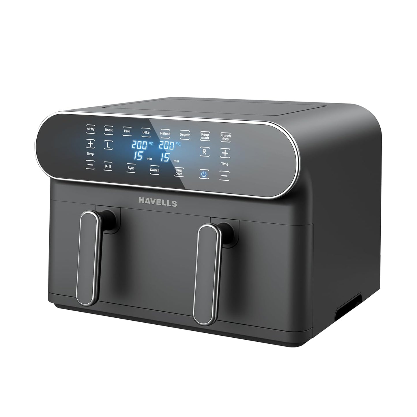 Havells Air Fryer Prolife Delicia 1700 W | Dual Basket Air Fryer | 10.5L Pan | 8 Auto Preset Menu | Digital Touch Control ||