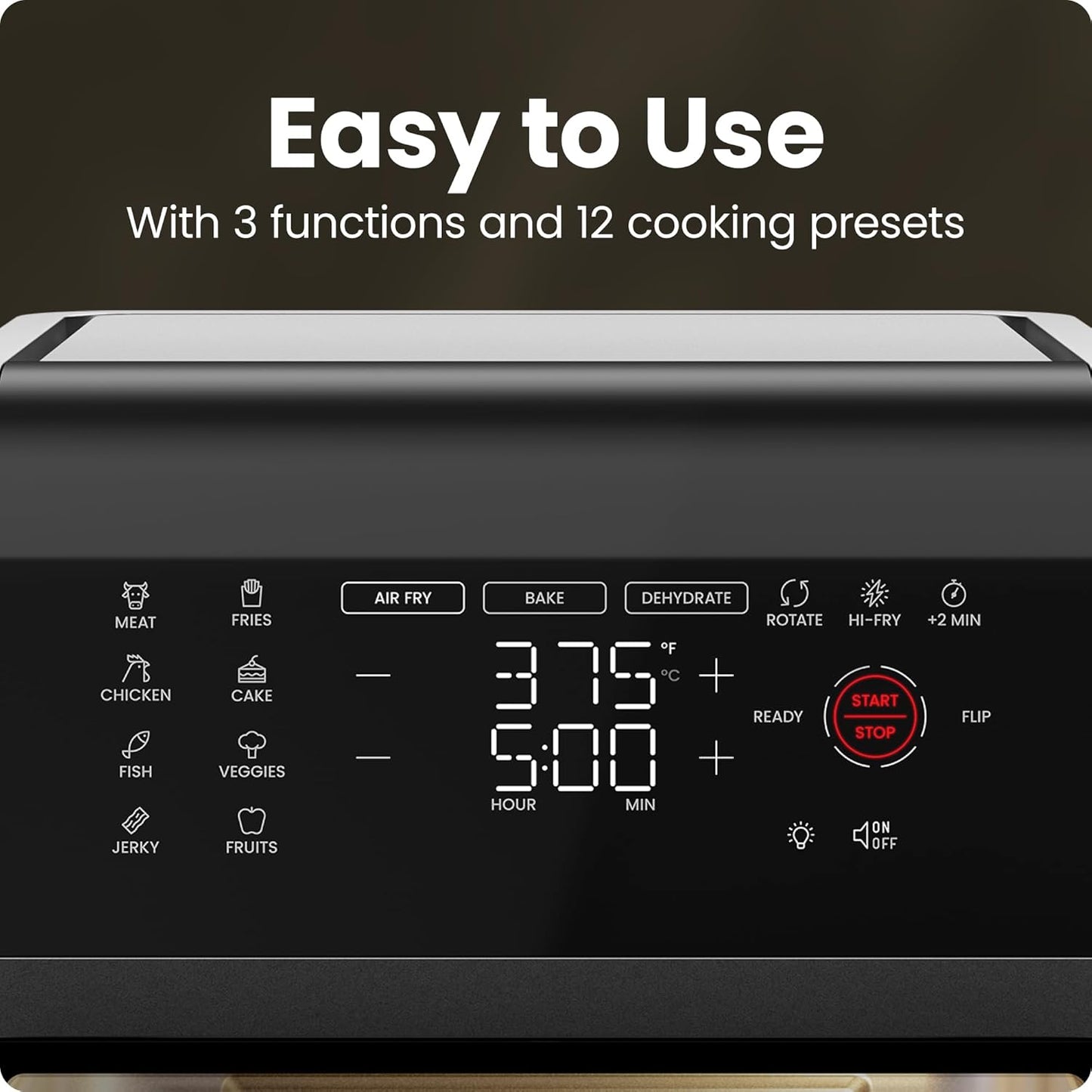 Chefman Multifunctional 12QT Air Fryer Oven | Digital Timer | Touchscreen | 12 Presets |
