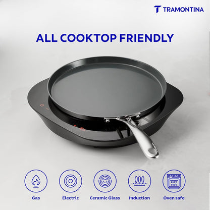 Tramontina Fusao Triply Ceramic Tawa | 28 cm | Long Lasting Performance | All Cooktop Compatible |