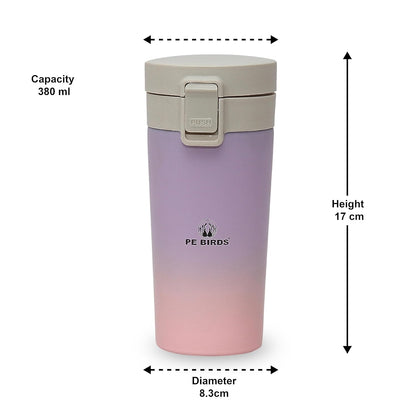 PE Birds Stainless Steel Sipper Cum Food Jar | Travel Mug | Coffee Mug |