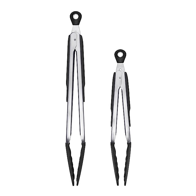 OXO Good Grips 12-Inch Tongs with Black Silicone Heads