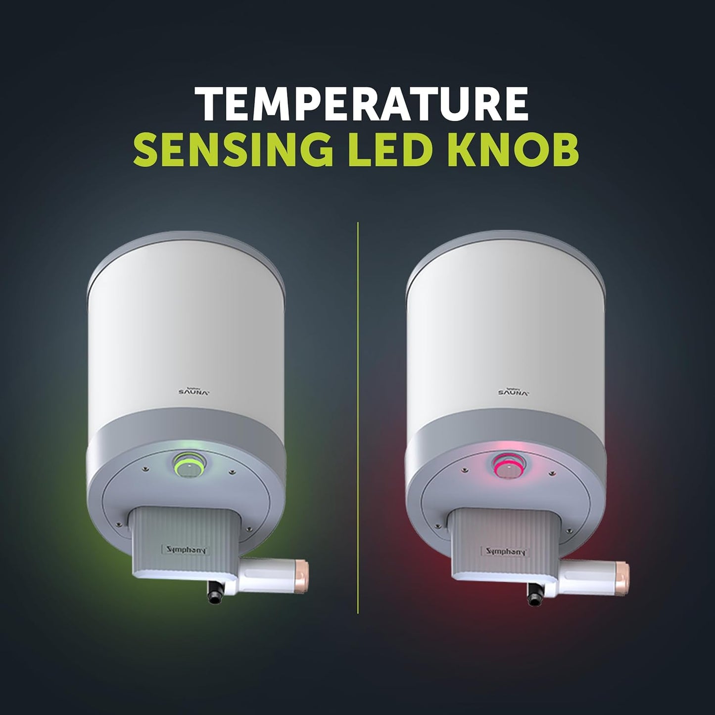 Symphony Sauna Geyser with PUROPOD Filter | White | Hairfall Control Smart Geyser