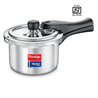 Prestige Triply Svach Pressure Cooker | 1.5 Litre | ISI Certified | 5 Years Warranty |
