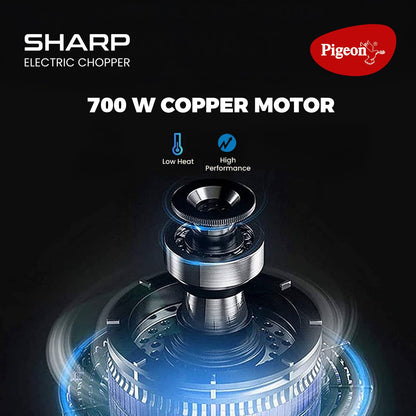 Pigeon Sharp Electric Chopper | 4 Stainless Steel Blades | Portable | Effortless Chopping Fruits & Vegetables ||
