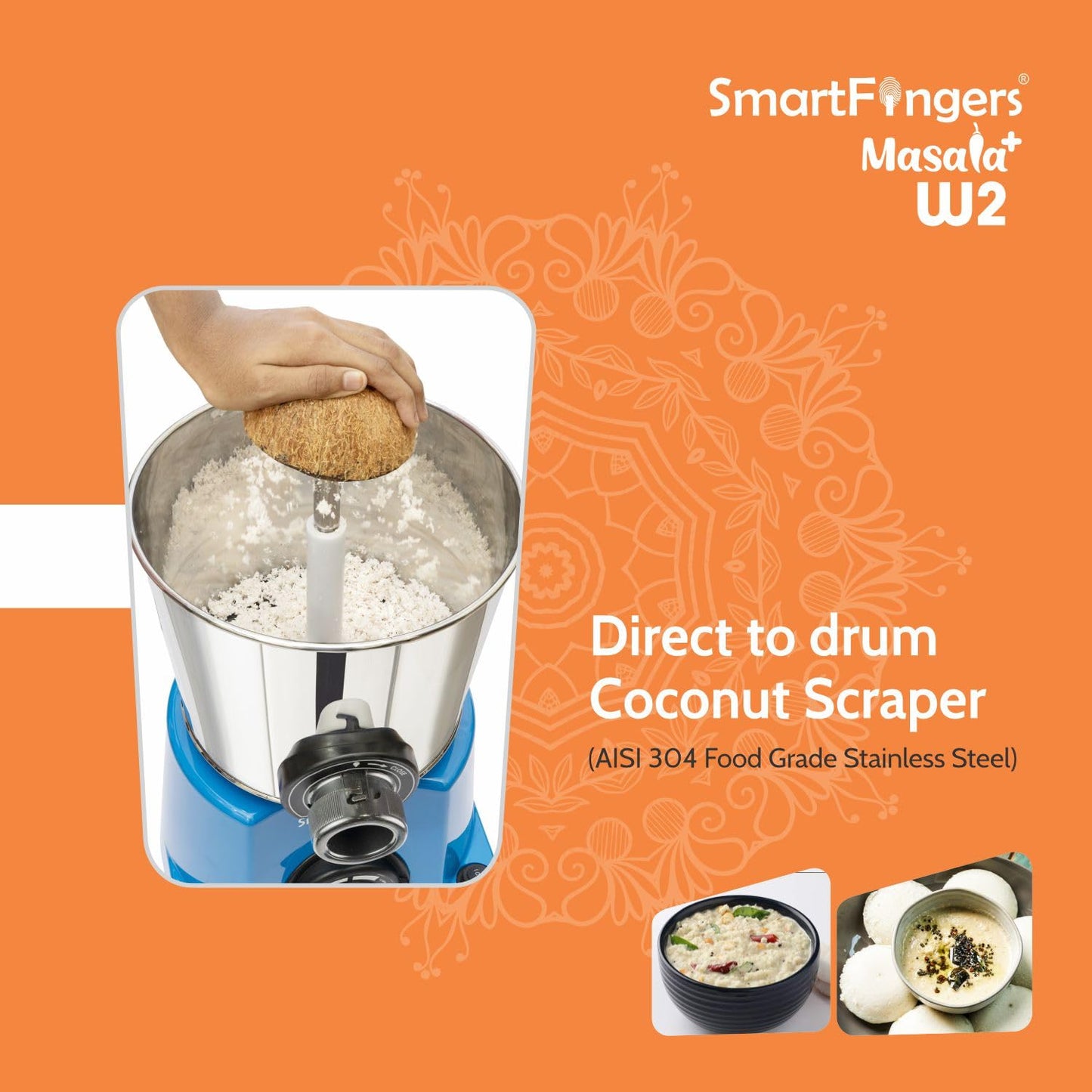 SmartFingers Comfort Plus  Wet Grinder | 1.25 Liter | Blue |