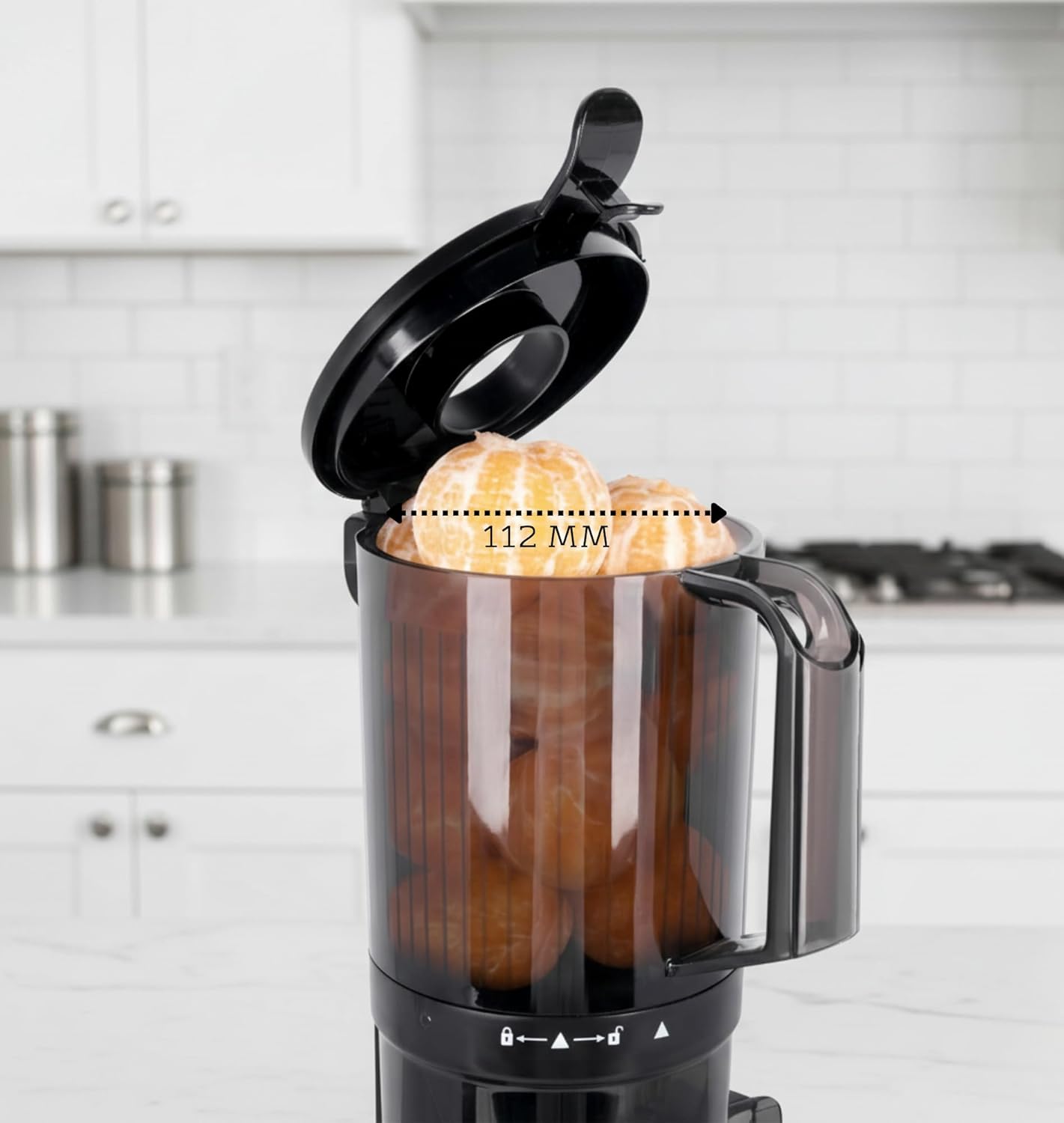 Brewine Cold Press Slow Juicer | For Fruits & Vegetables | Black | Wide Feeder |