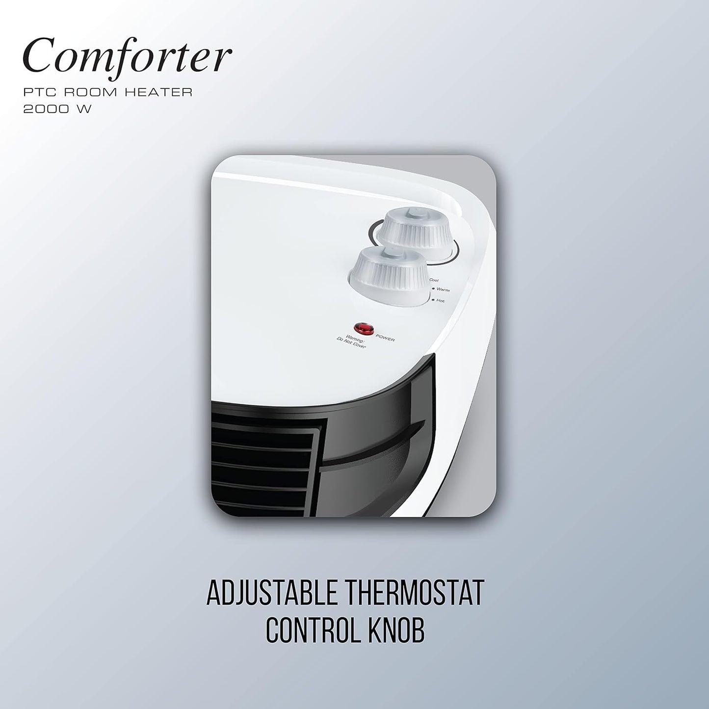 Havells Comforter 2000 Watt | Black and White | Overheat Protection | Easy to Carry | Adjustable Vent for Air Delivery