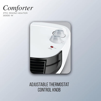 Havells Comforter 2000 Watt | Black and White | Overheat Protection | Easy to Carry | Adjustable Vent for Air Delivery