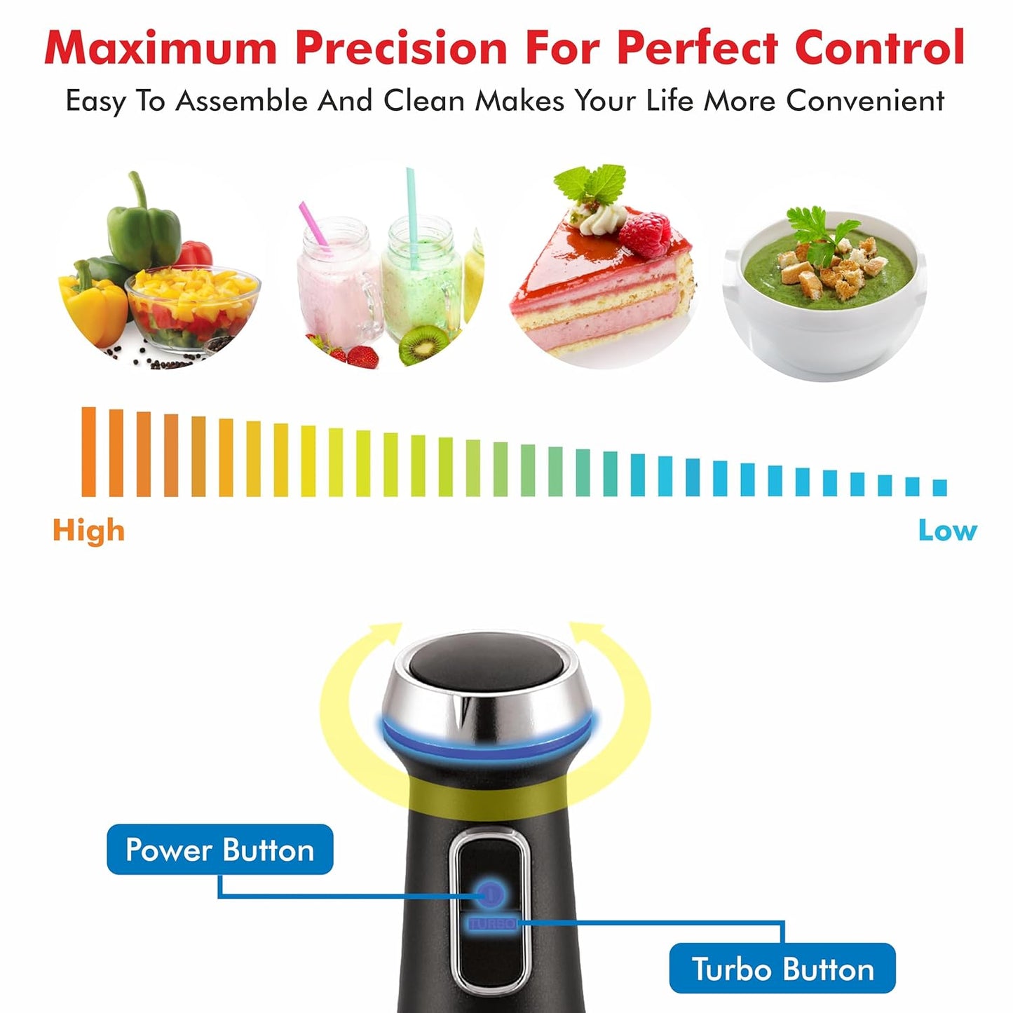 BOSS Stellar Hand Blender | 1200W |  Year Warranty| Black | - Infinia Home and Kitchen