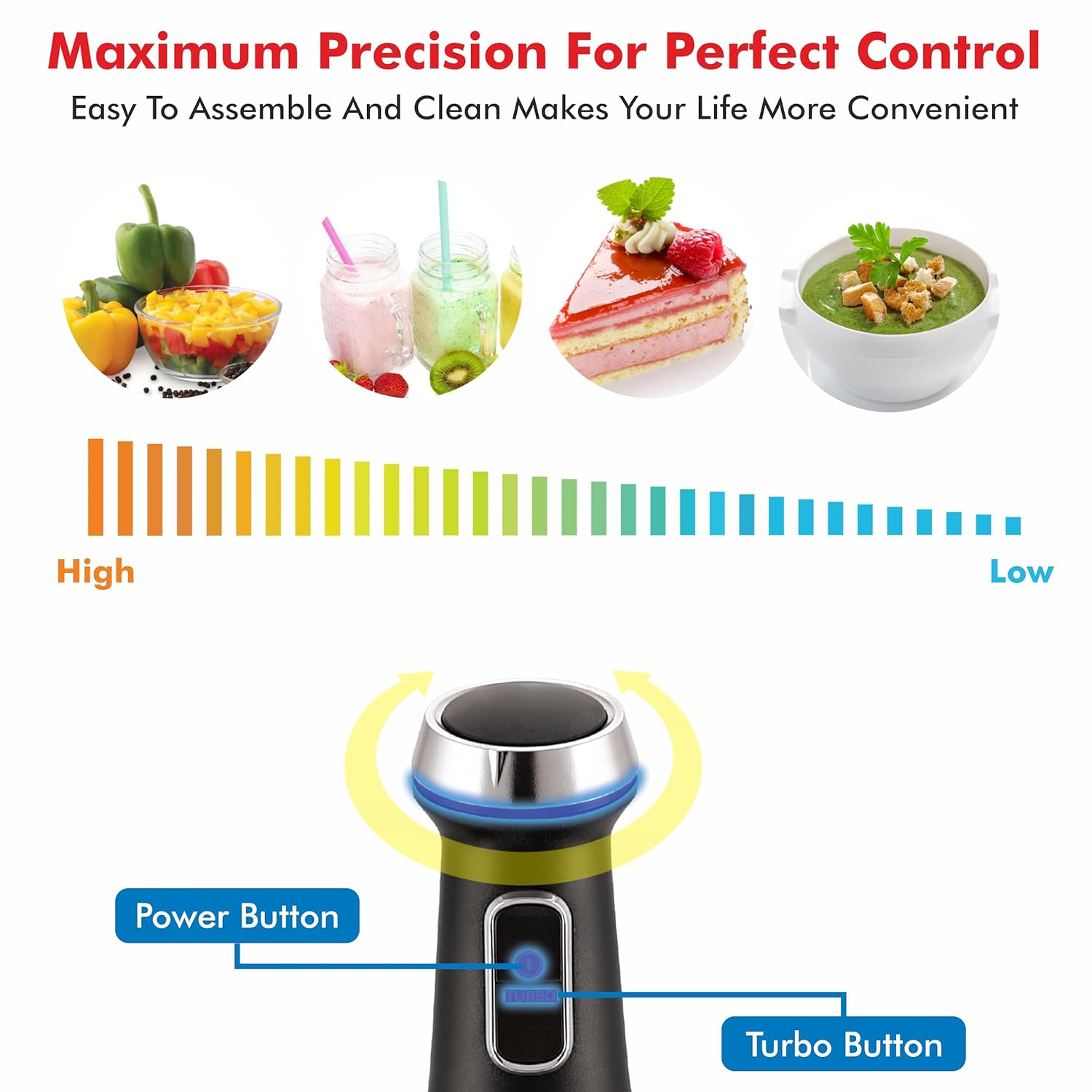 BOSS Stellar Hand Blender | 1200W |  Year Warranty| Black | - Infinia Home and Kitchen