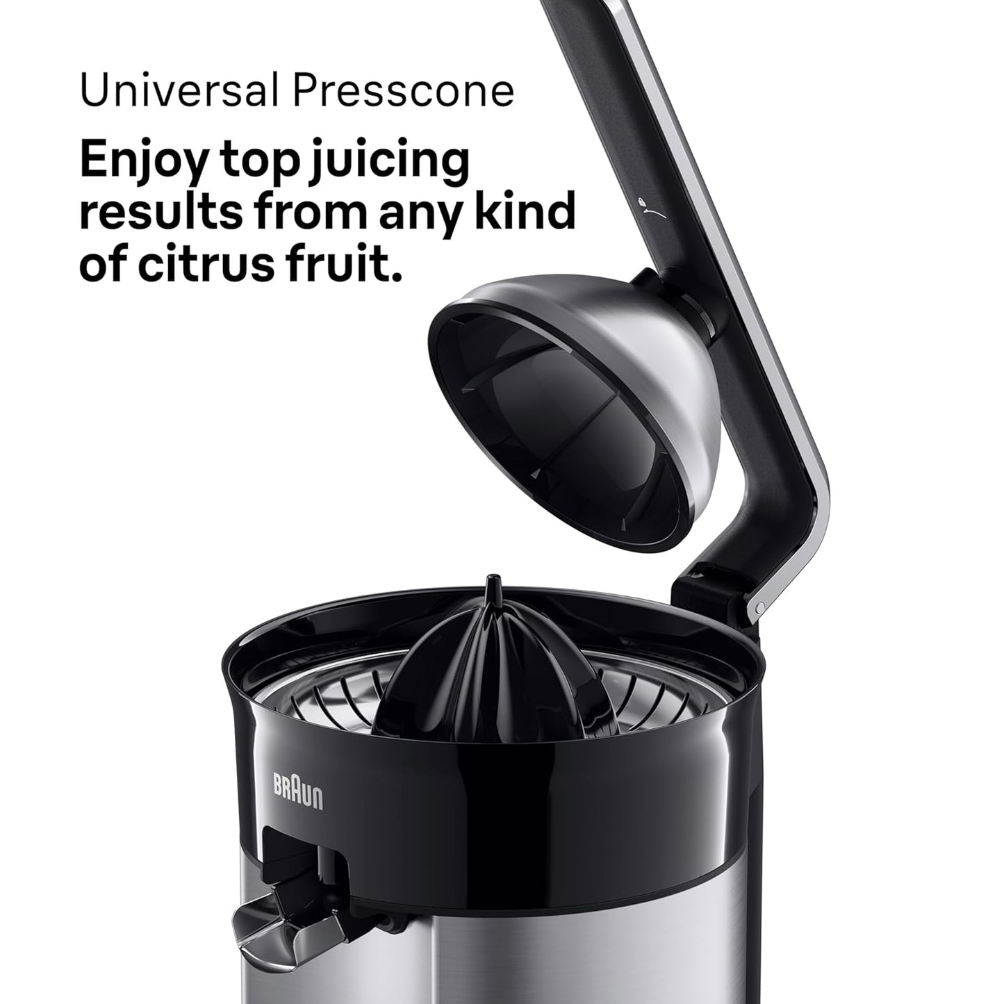 Braun Quick 7 Citrus Juicer | Unique Anti Drip System | Stainless Steel Body |