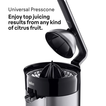 Braun Quick 7 Citrus Juicer | Unique Anti Drip System | Stainless Steel Body |