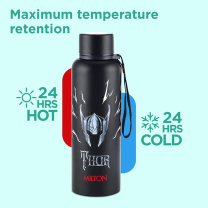 Milt Marvel Artedge Water Bottle | ISI Certified | 750ml | BlackThor |