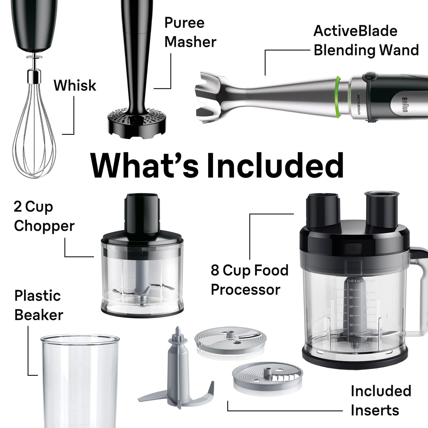 MultiQuick 9 Hand Blender | 1200W | Lightweight | Black