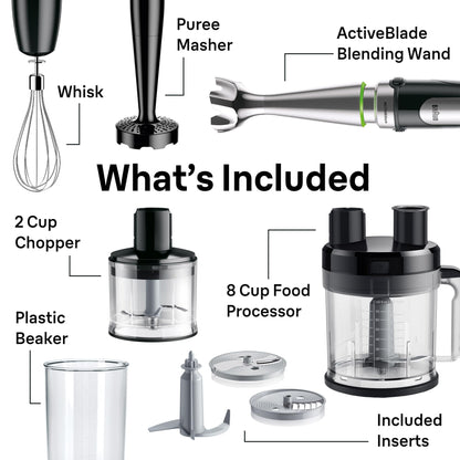 MultiQuick 9 Hand Blender | 1200W | Lightweight | Black