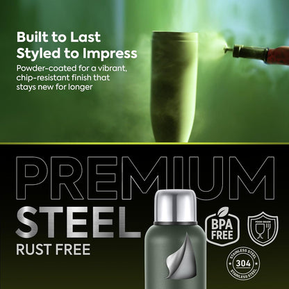 Pexpo Thermos Flask Water Bottle | 1000 ml | Military Green |