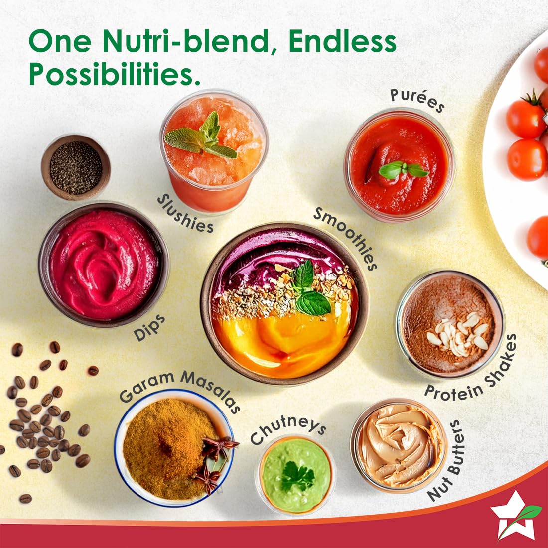 Wonderchef Nutri blend, Juicer, Mixer Grinder, Blender, Chopper | 400 Watt | Champagne | - Infinia Home and Kitchen